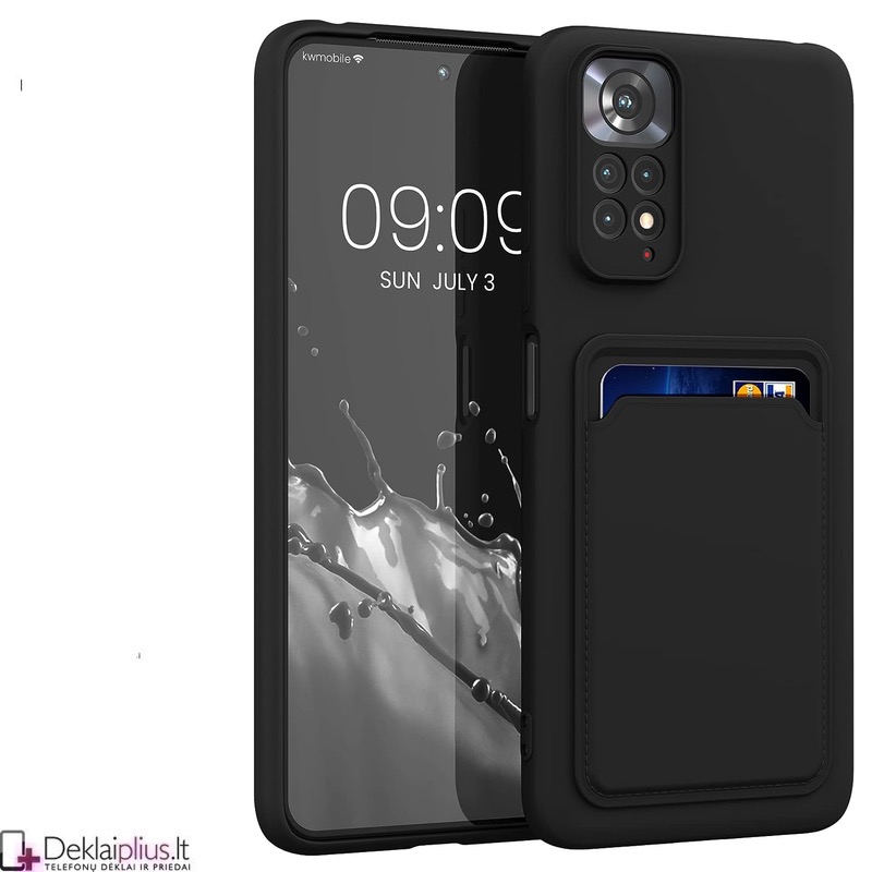 Švelnus silikoninis dėklas su kišenėle - juodas Xiaomi Redmi Note 11/Note 11S/Note 12S/Poco M4 Pro Švelnus silikoninis dėklas su kišenėle - juodas Xiaomi Redmi Note 11/Note 11S/Note 12S/Poco M4 Pro